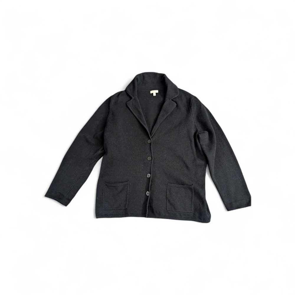 Talbots Black Heavyweight Cotton Cardigan, 1X
